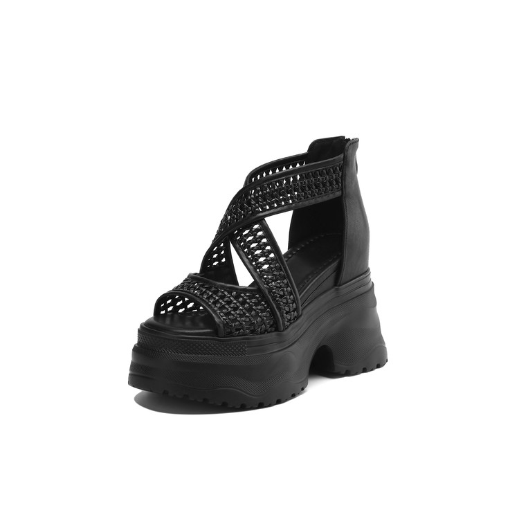 Women's Sweet Platform High Heel Open Toe Sandals with Pearl Detail - Image 5