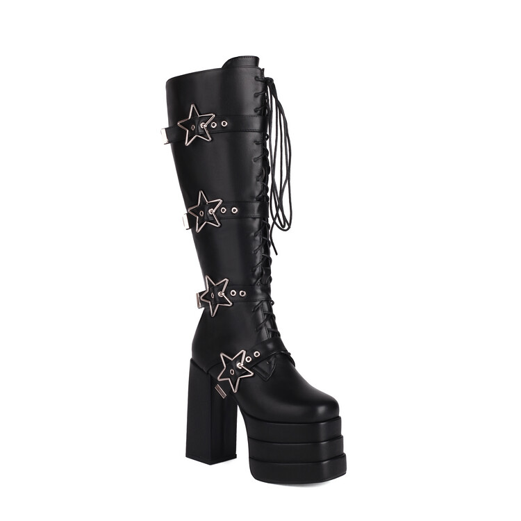 womens-square-toe-high-heel-fashion-boots-with-lace-up-front